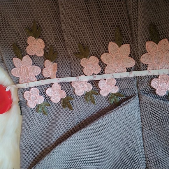 Off shoulder Floral Mesh Bardot Skater Dress - Picture 6 of 16